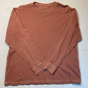 Article 365 Mens Long Sleeve Rust Crew Neck Sweatshirt Size L Texture Solid